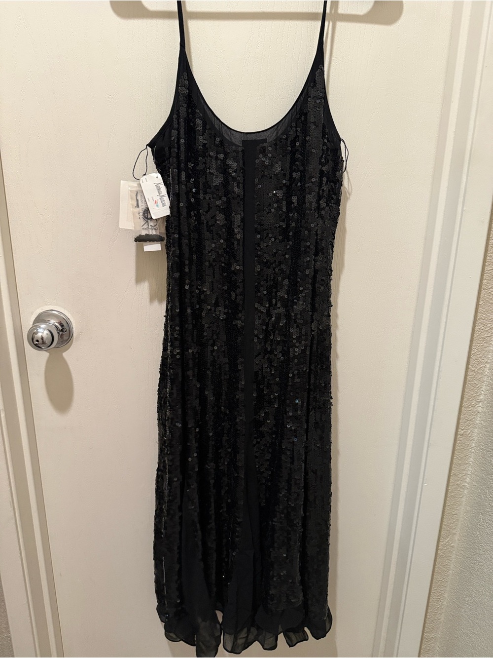 Calvin Klein Black Sequin Slip medium Dress
